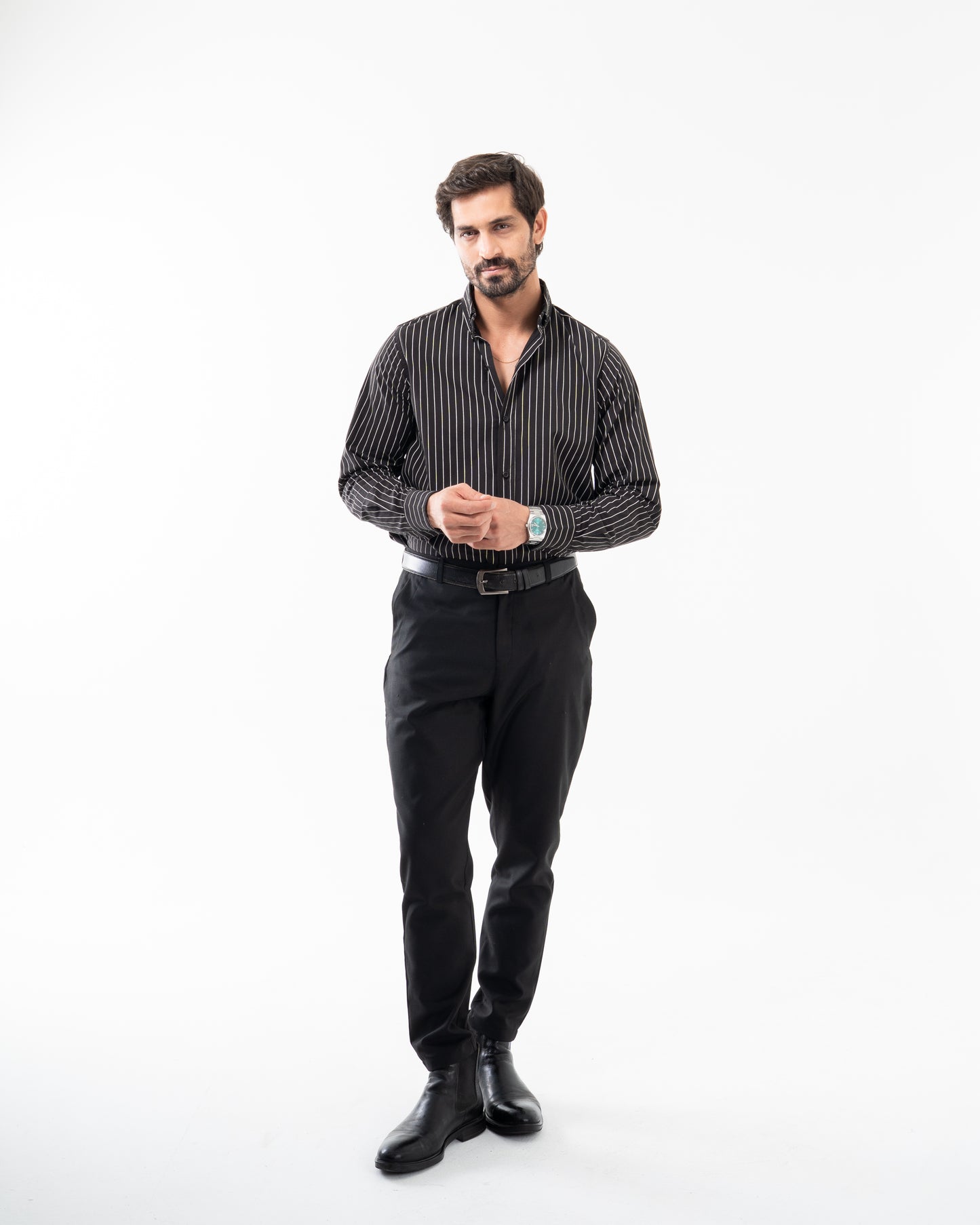 CLASSIC BLACK STRIPED SHIRT