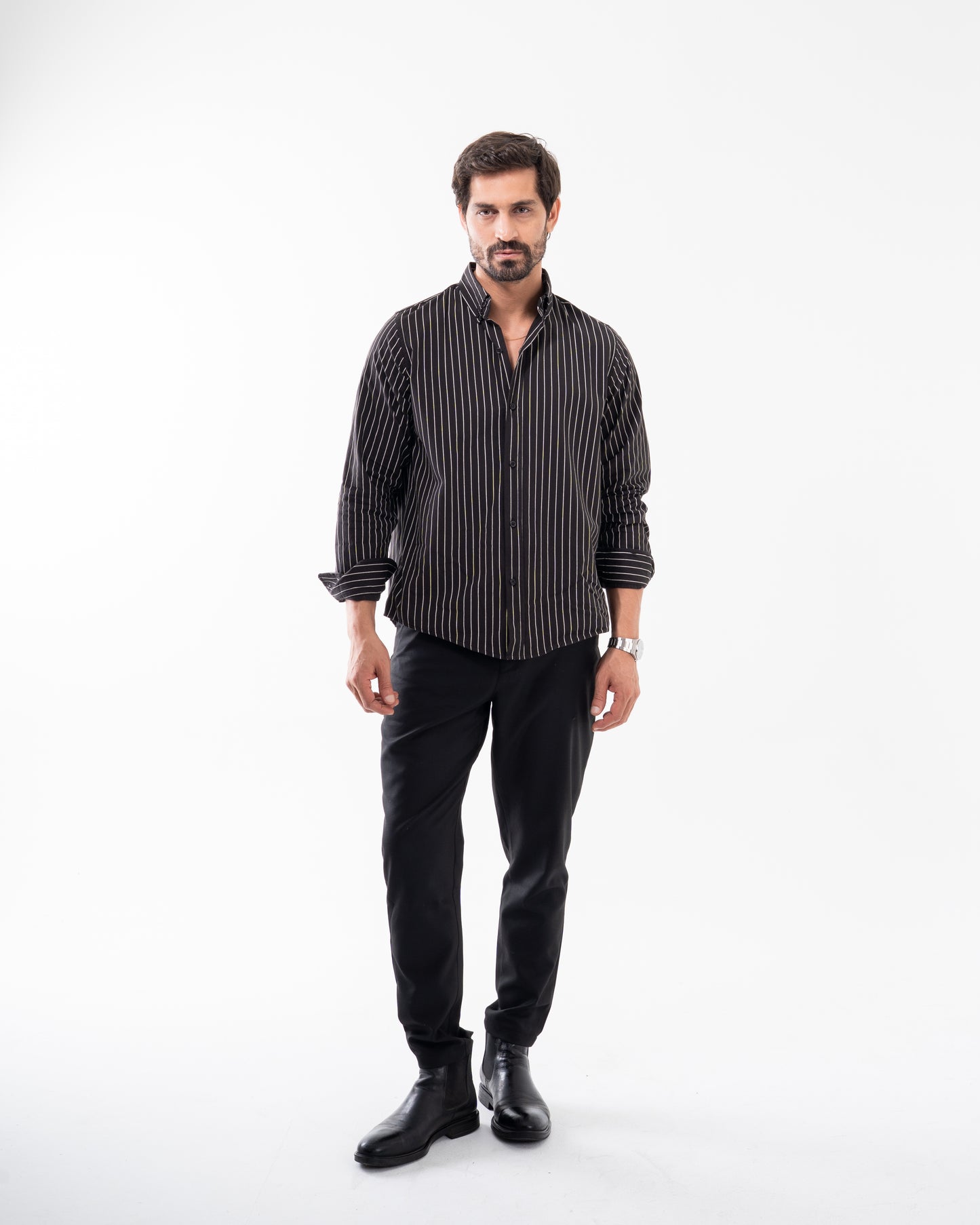 BLACK TAILORED FIT PANTS