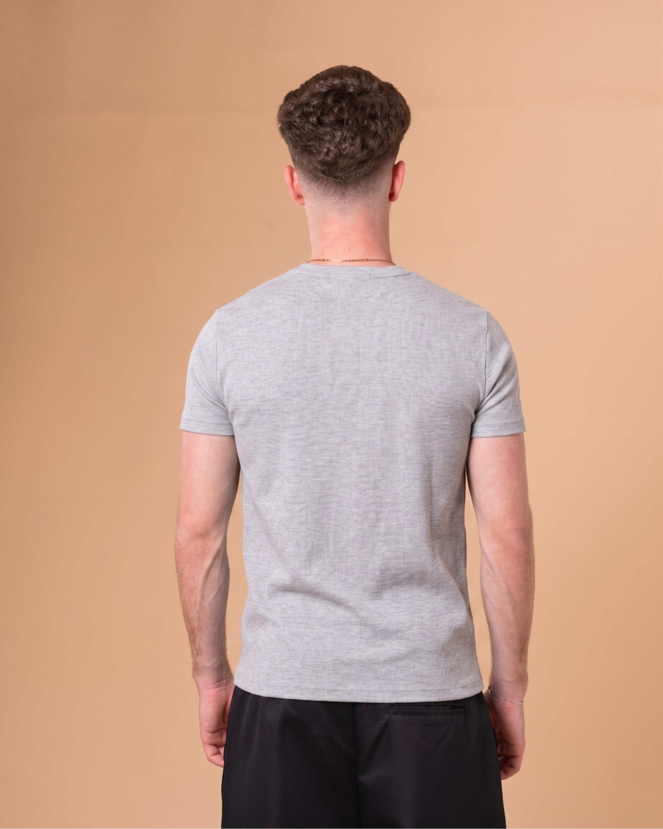 GREY HENLEY T-SHIRT