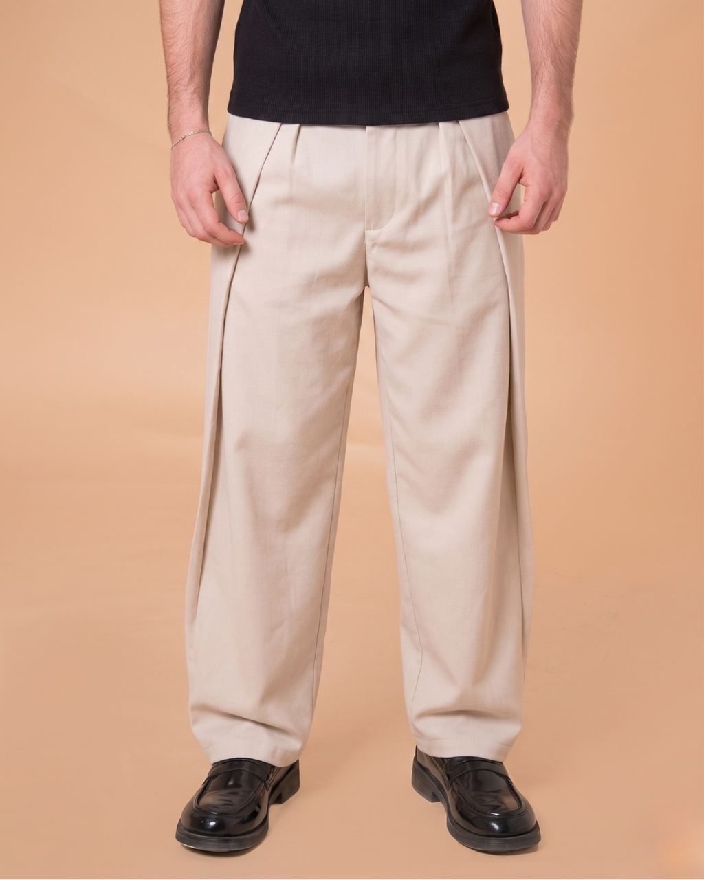 CREAMY WRAPPED PANTS
