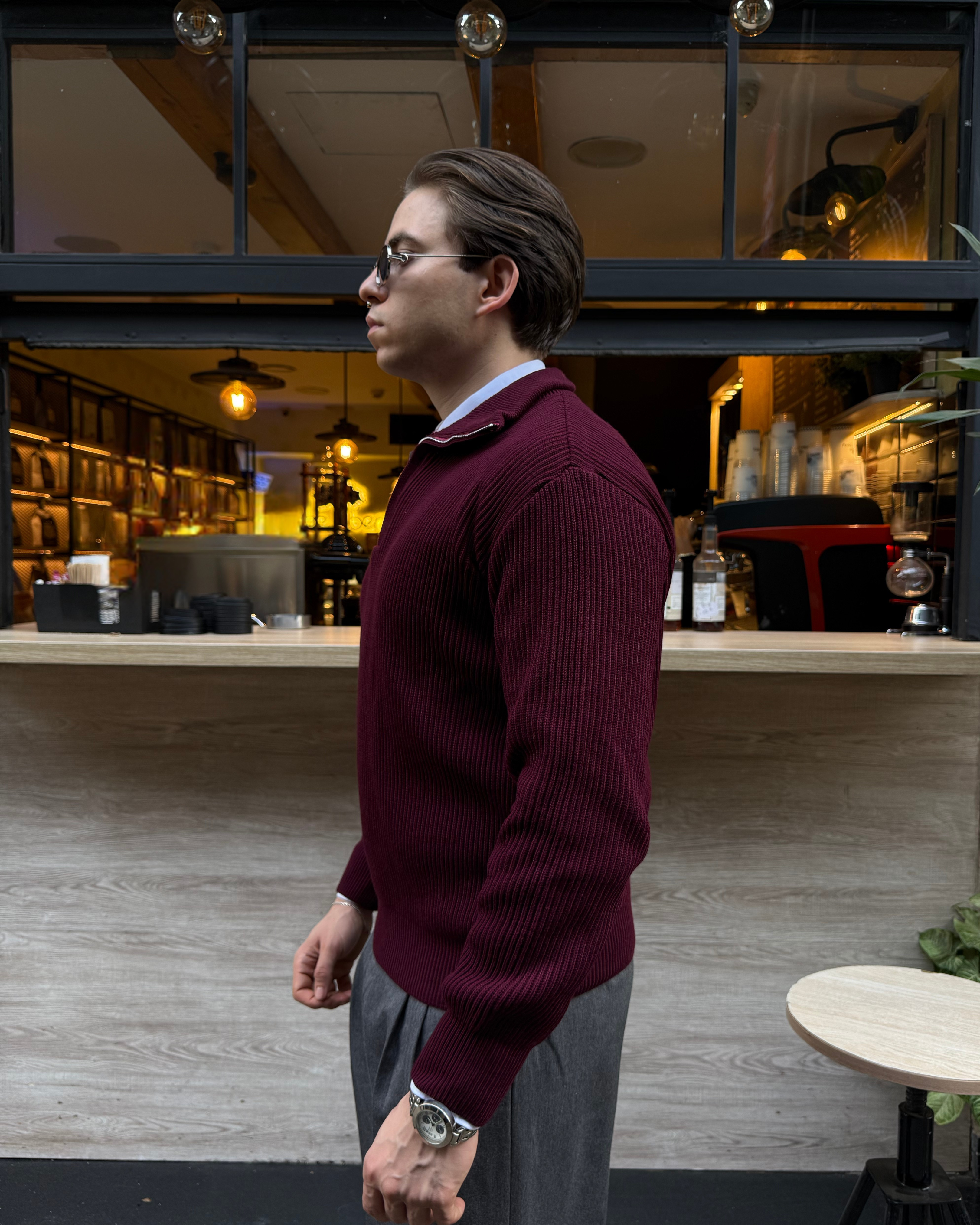 KNITTED QUARTER ZIP UP