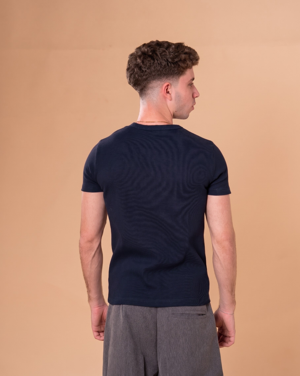 NAVY HENLEY T-SHIRT