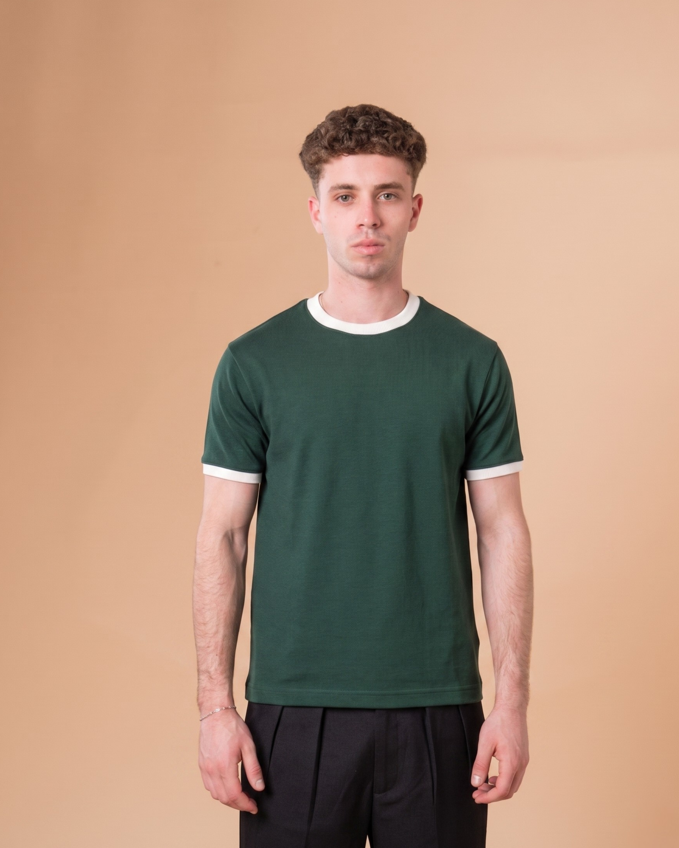 EMERALD GREEN RINGER T-SHIRT