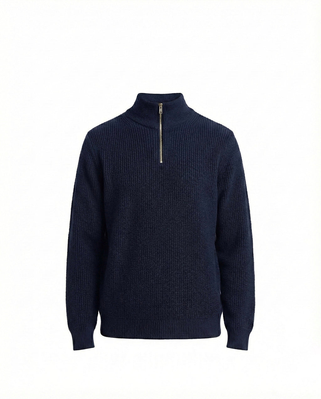 PRE-ORDER NAVY KNITTED QUARTER ZIP UP