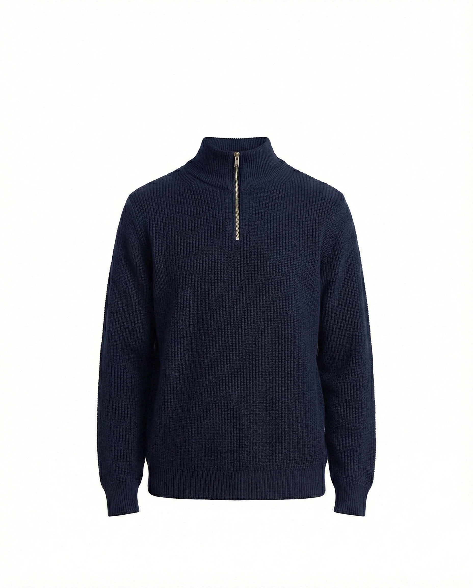 PRE-ORDER NAVY KNITTED QUARTER ZIP UP