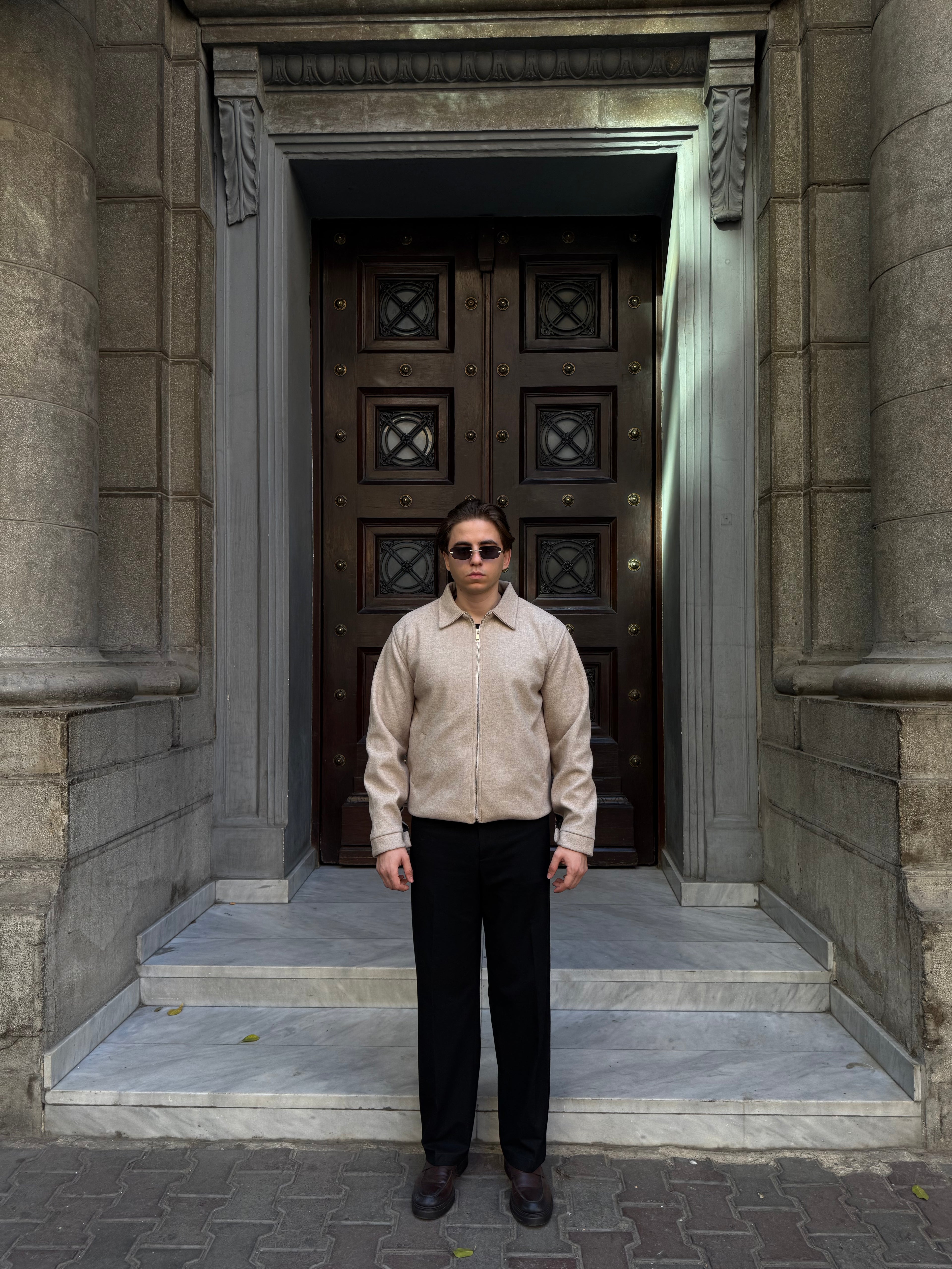 BEIGE CROPPED WOOL JACKET