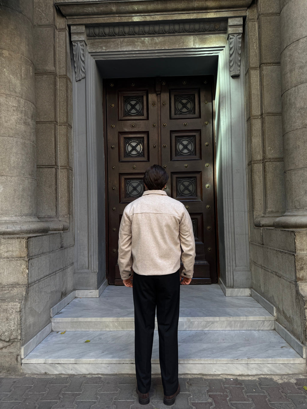 BEIGE CROPPED WOOL JACKET