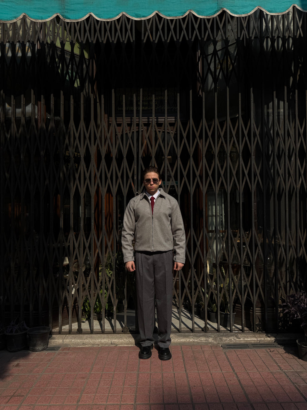 GREY CROPPED WOOL JACKET