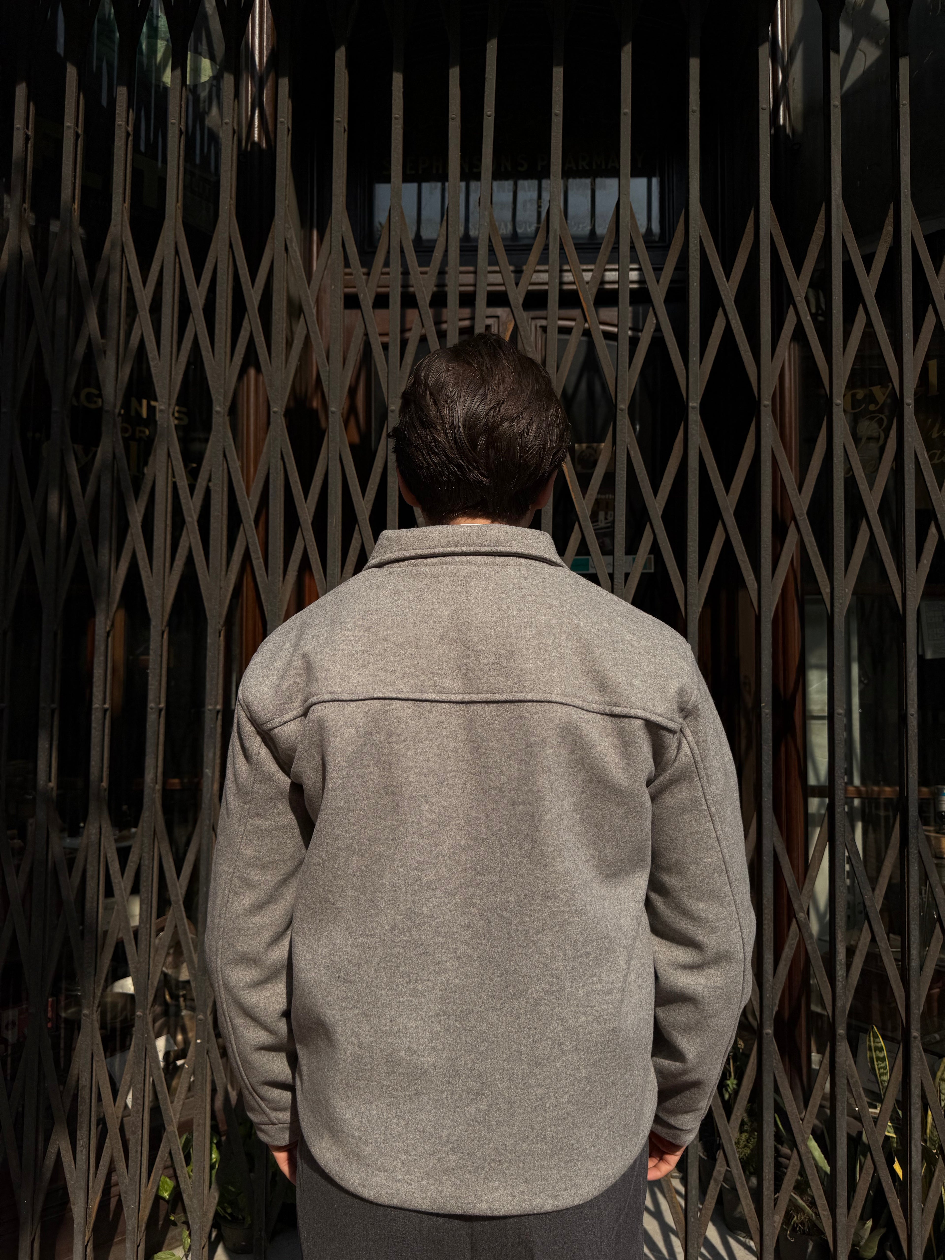 GREY CROPPED WOOL JACKET