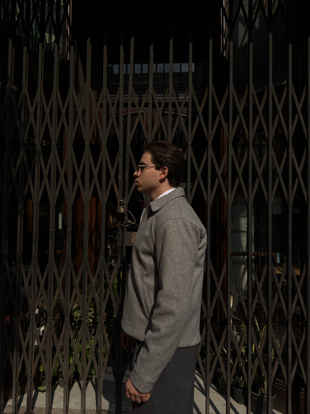 GREY CROPPED WOOL JACKET