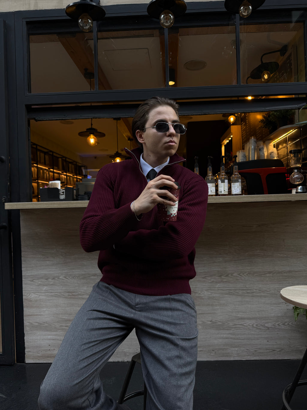 KNITTED QUARTER ZIP UP