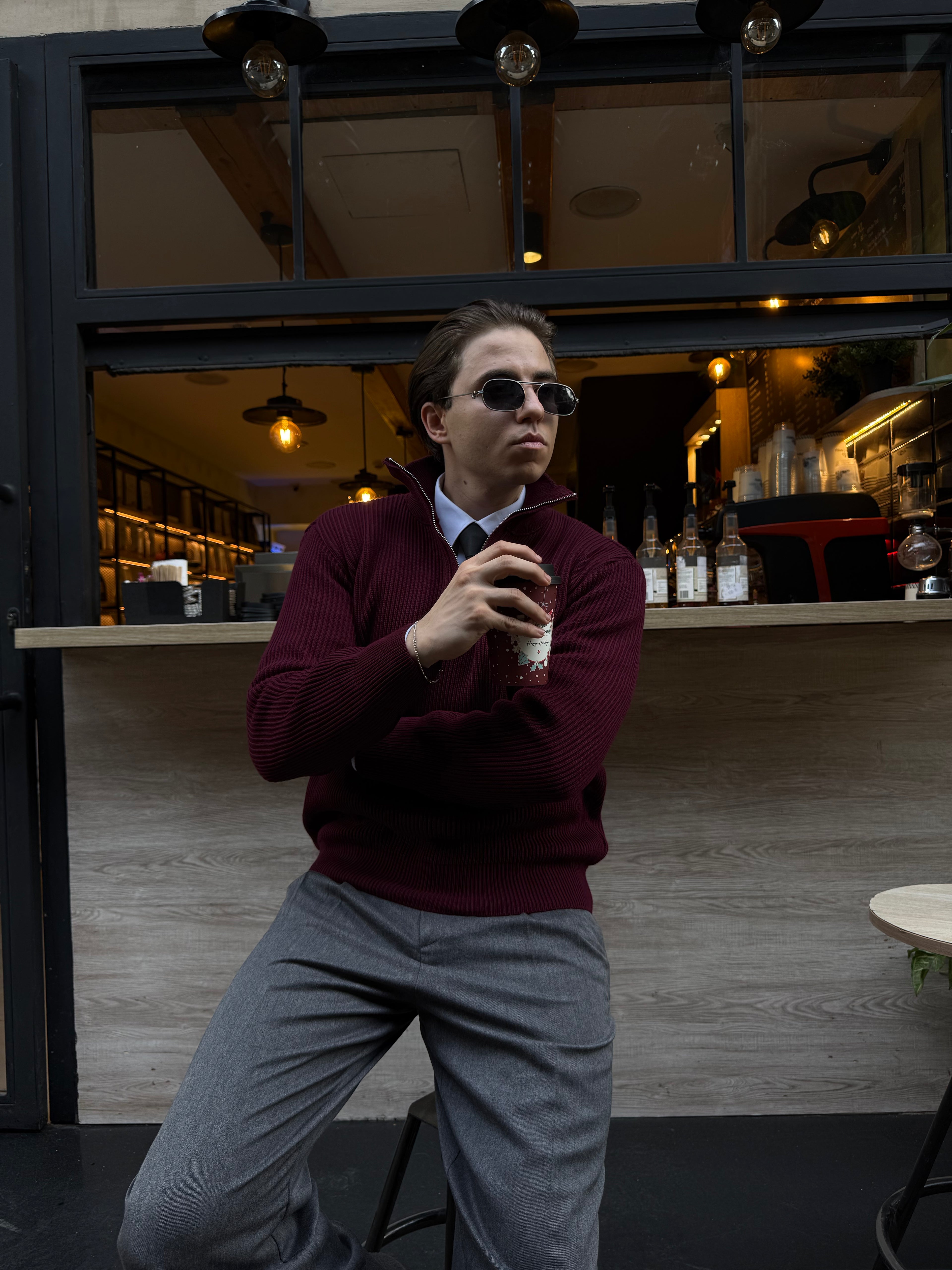 KNITTED QUARTER ZIP UP