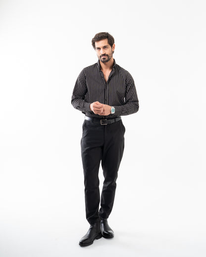 CLASSIC BLACK STRIPED SHIRT