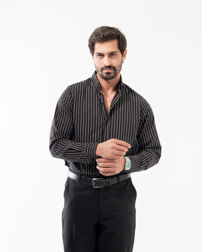 CLASSIC BLACK STRIPED SHIRT