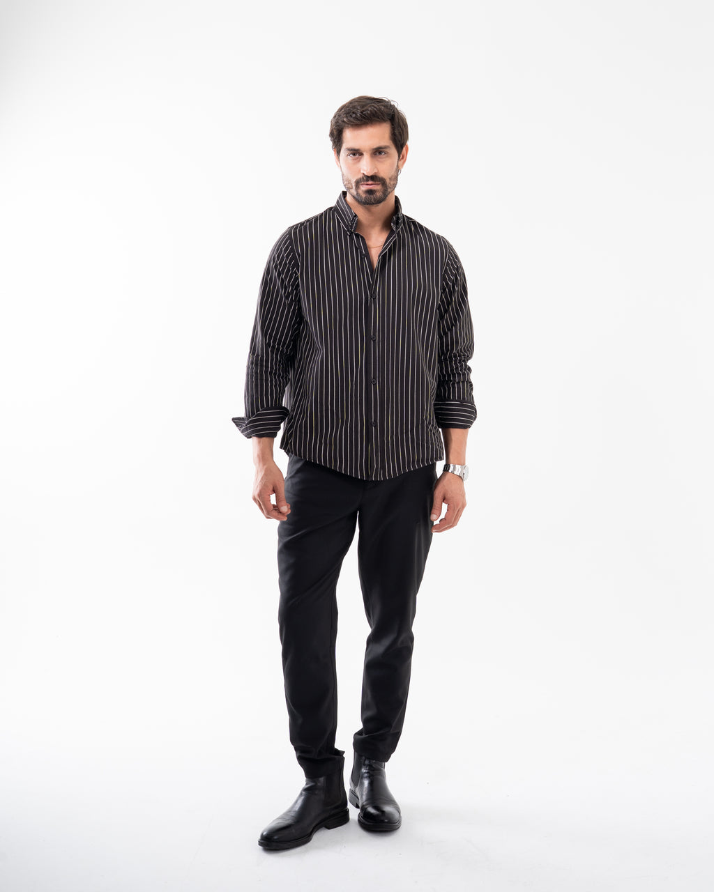 CLASSIC BLACK STRIPED SHIRT