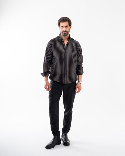BLACK TAILORED FIT PANTS