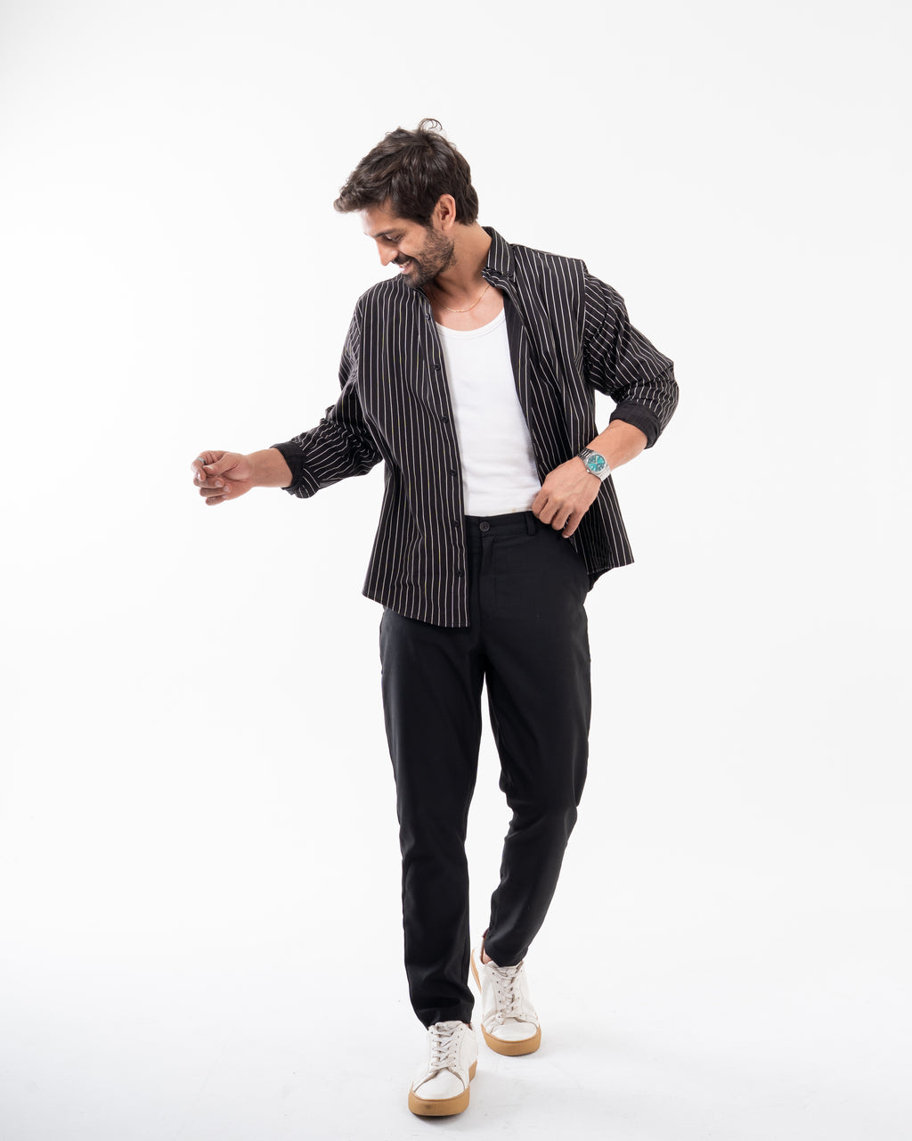 CLASSIC BLACK STRIPED SHIRT