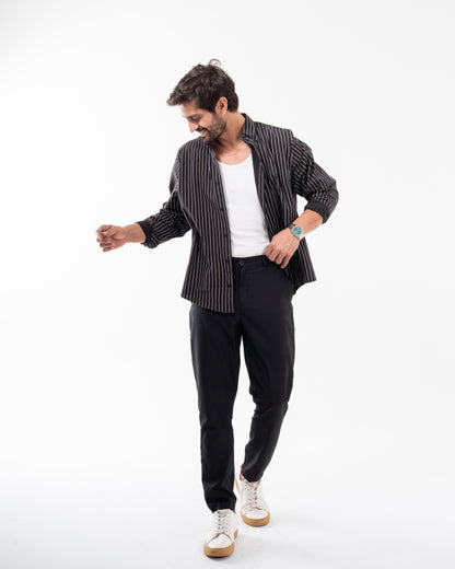 CLASSIC BLACK STRIPED SHIRT