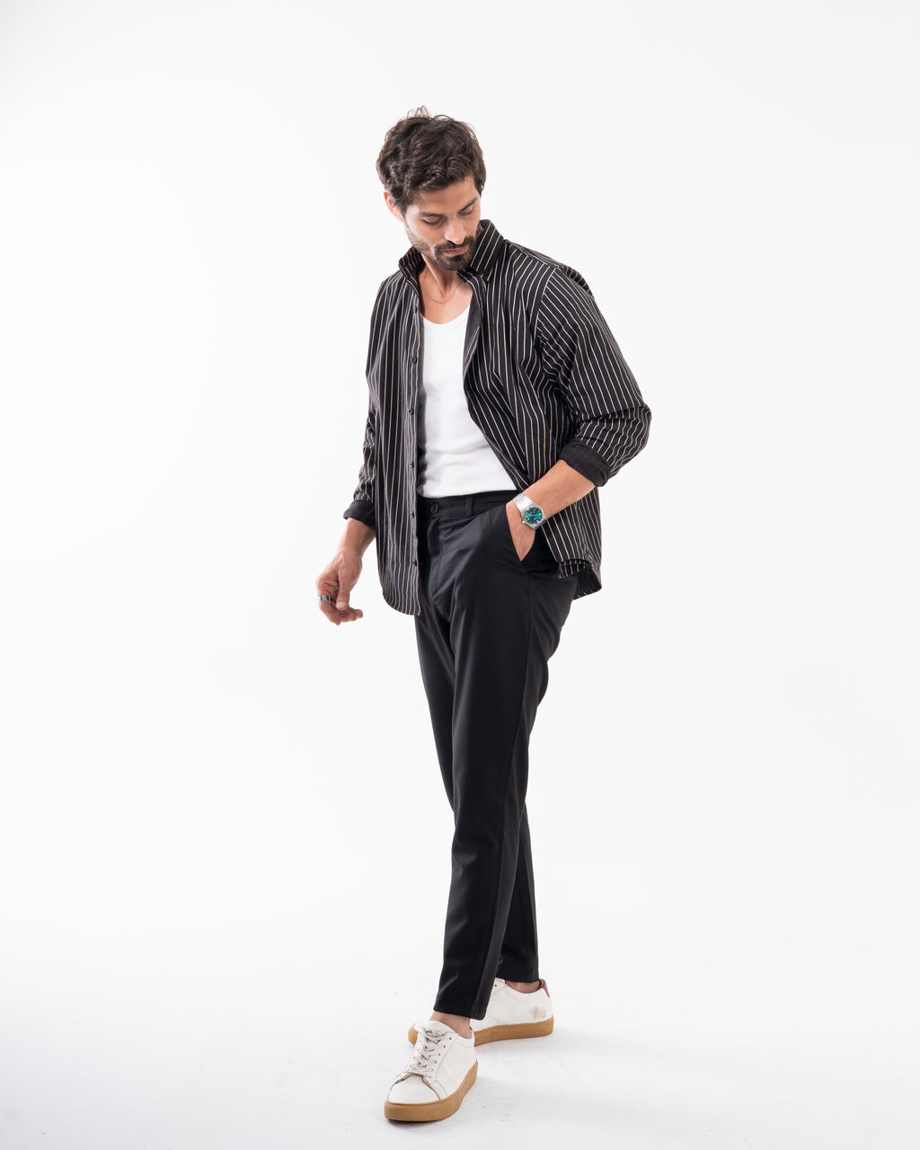 CLASSIC BLACK STRIPED SHIRT