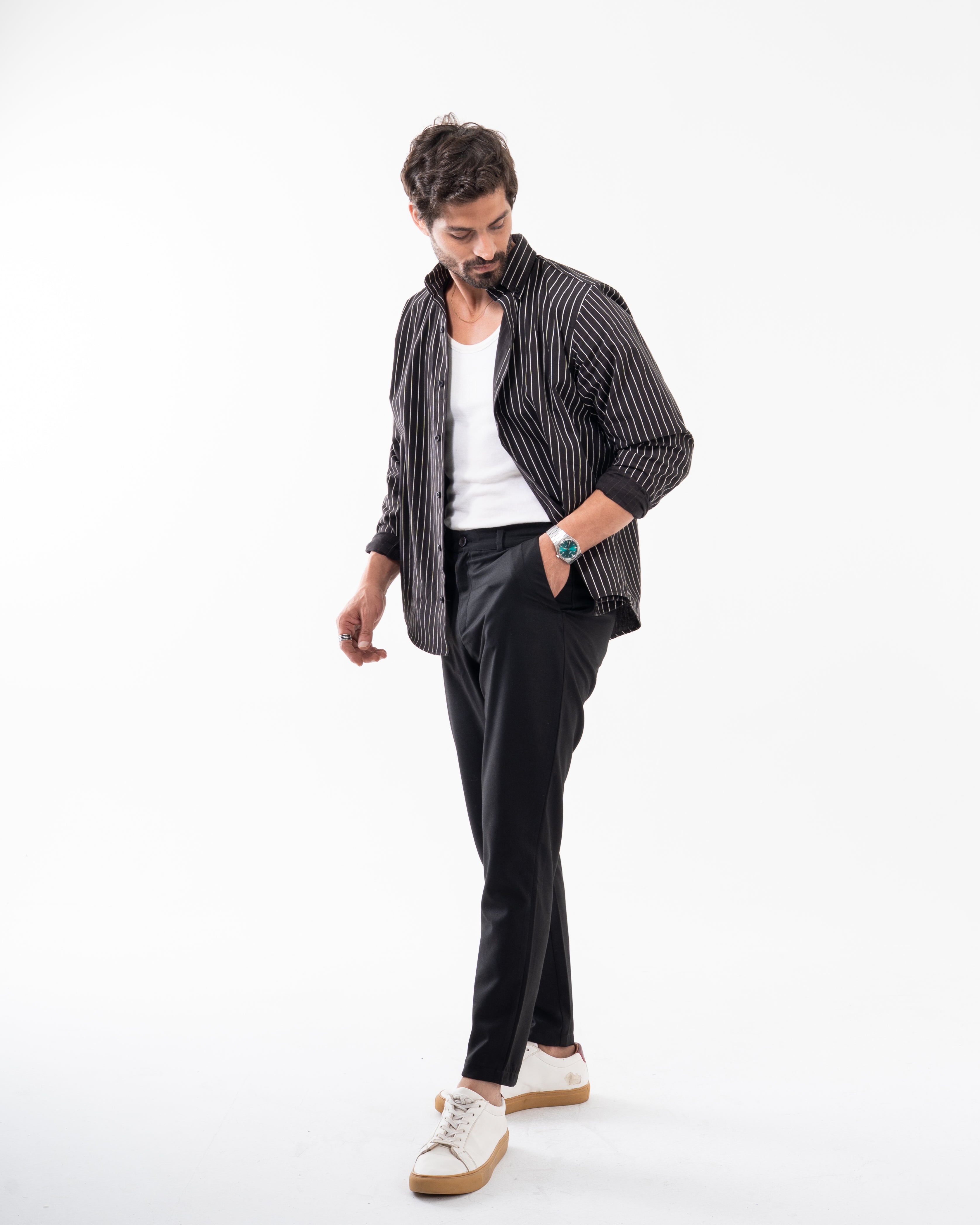 CLASSIC BLACK STRIPED SHIRT