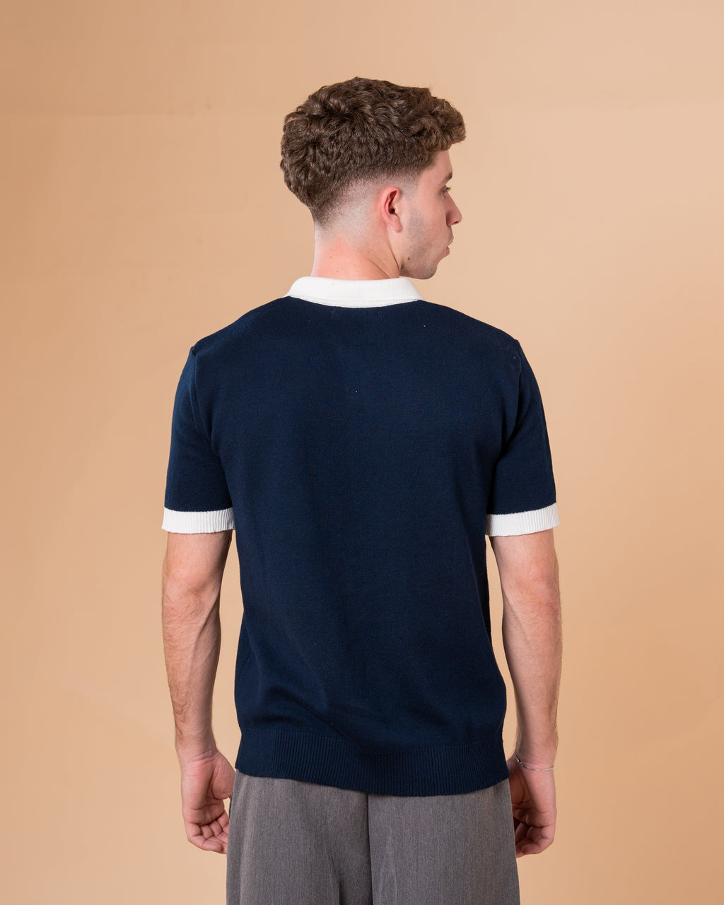 NAVY KNITTED POLO
