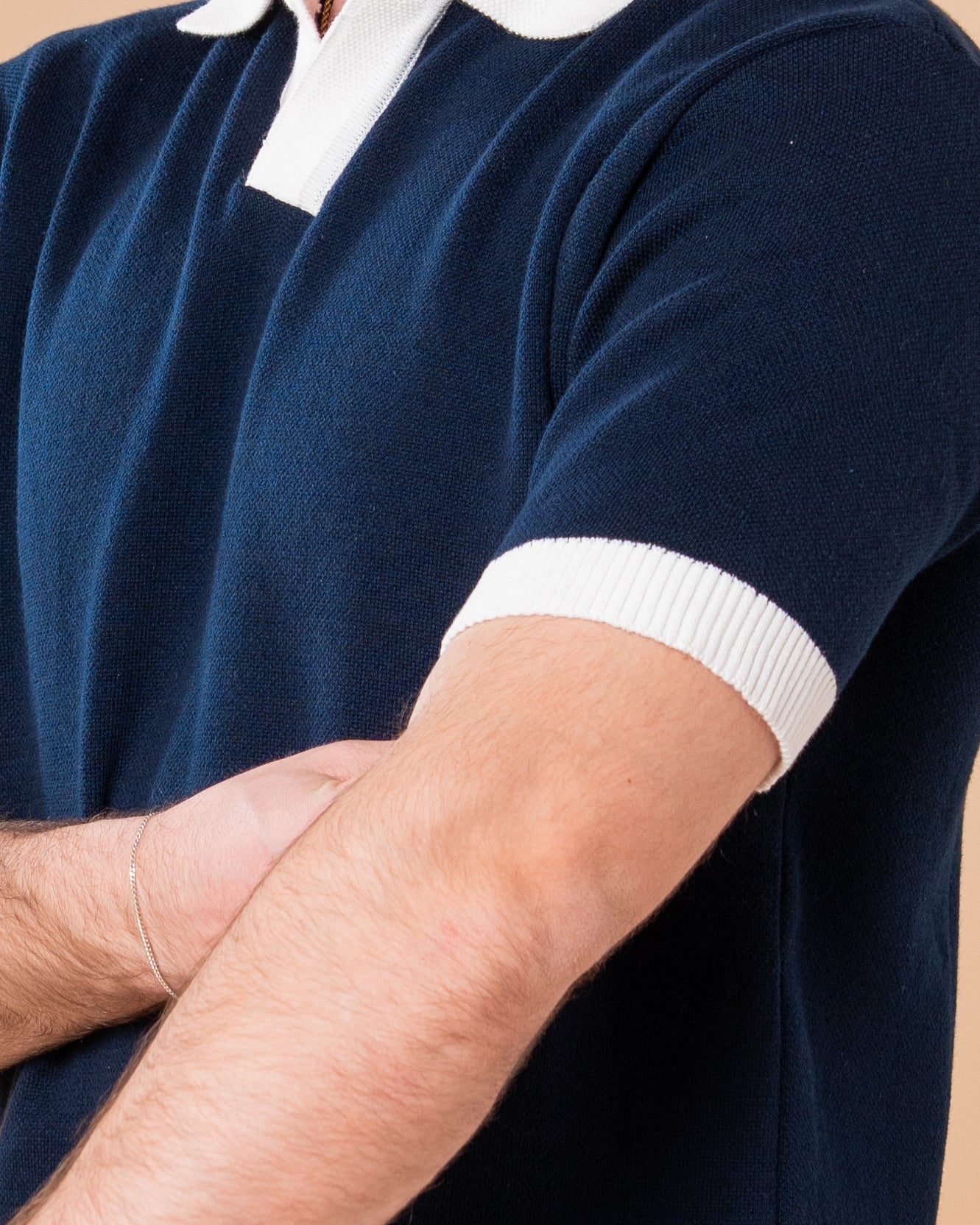 NAVY KNITTED POLO