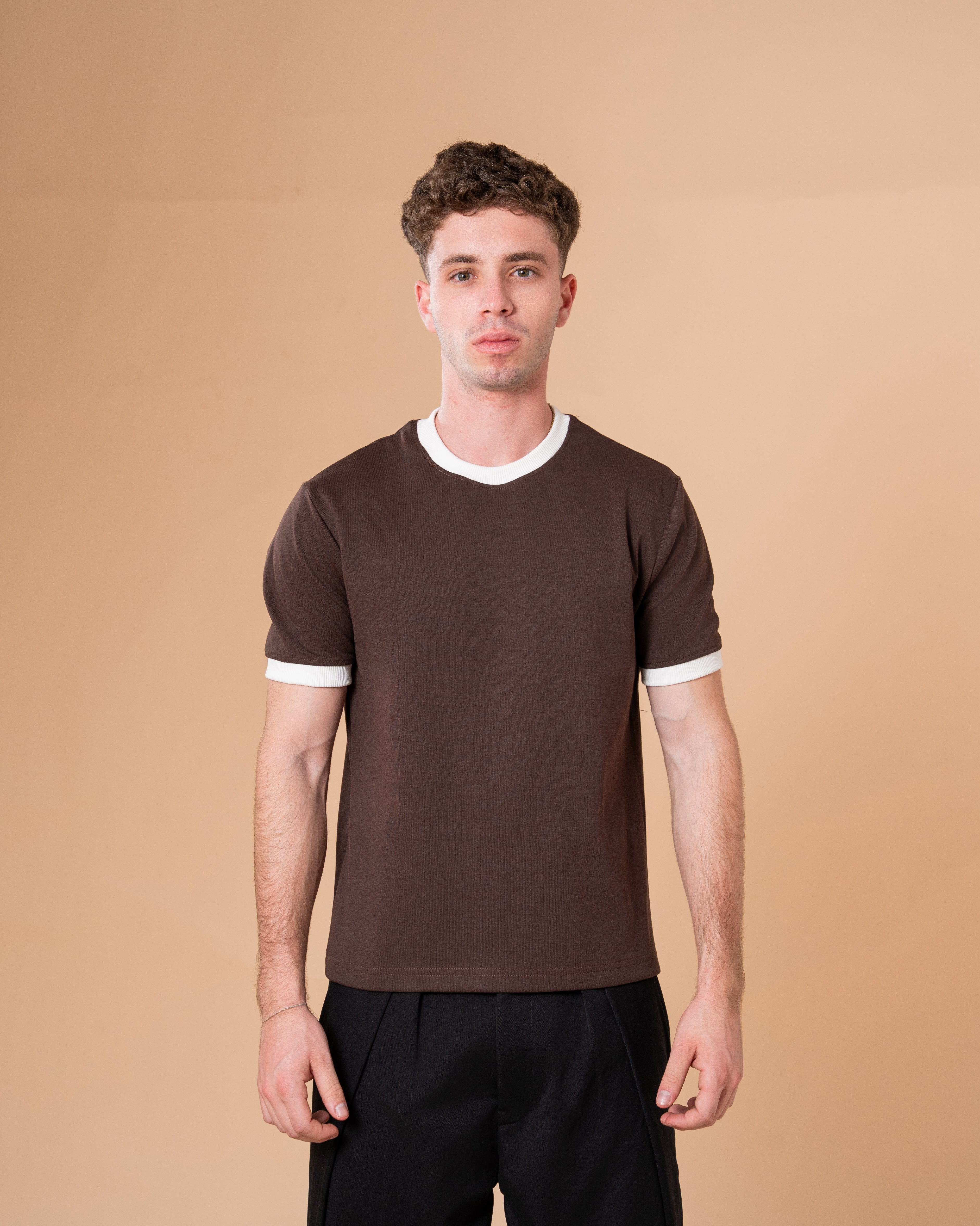 BROWN RINGER T-SHIRT