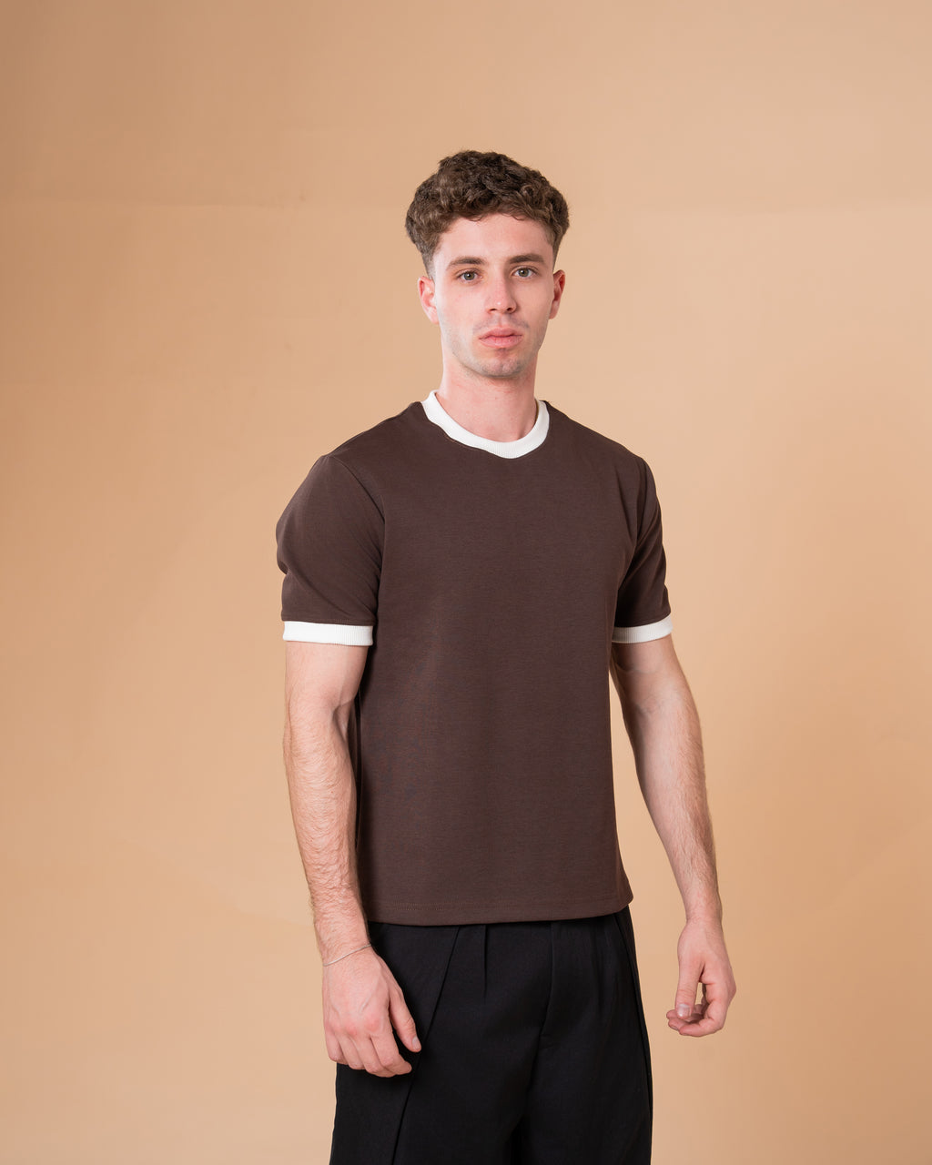 BROWN RINGER T-SHIRT