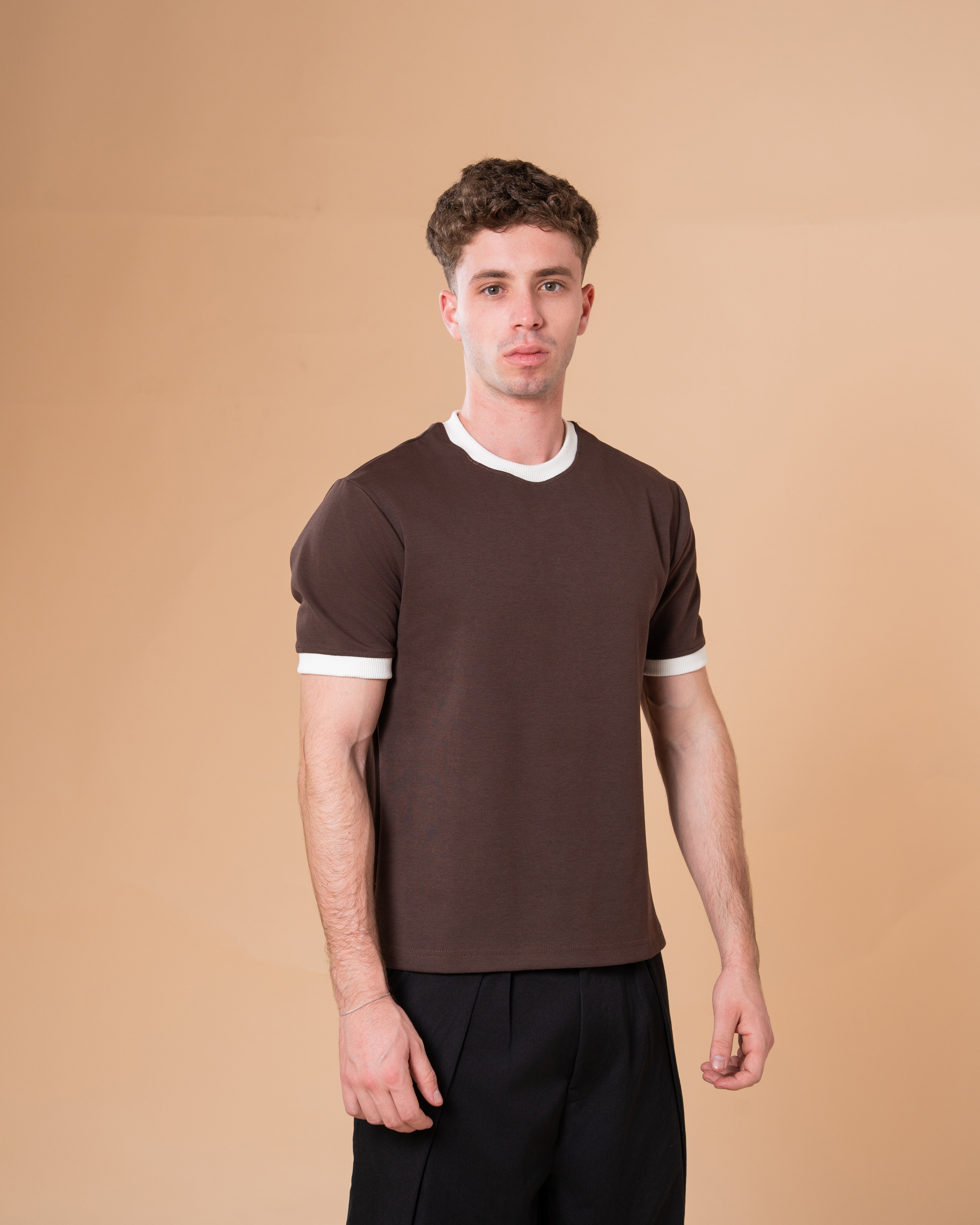 BROWN RINGER T-SHIRT