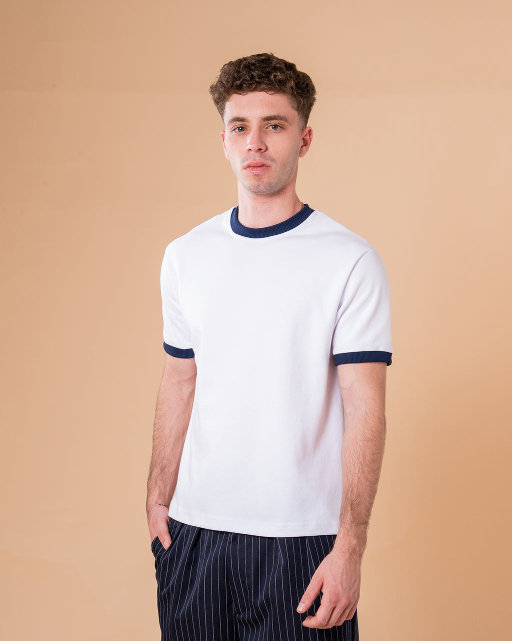 WHITE RINGER T-SHIRT