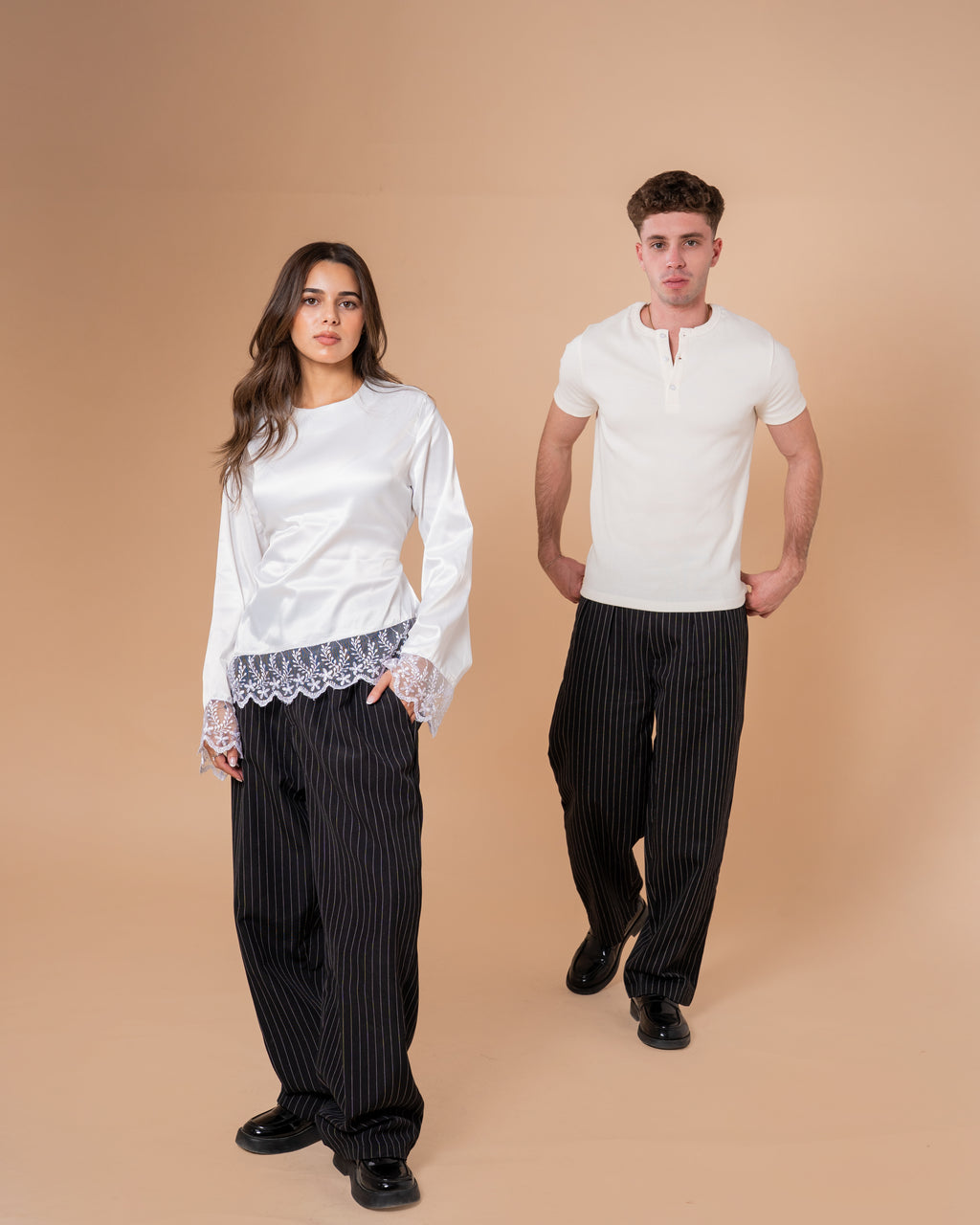 BLACK STRIPPED PANTS