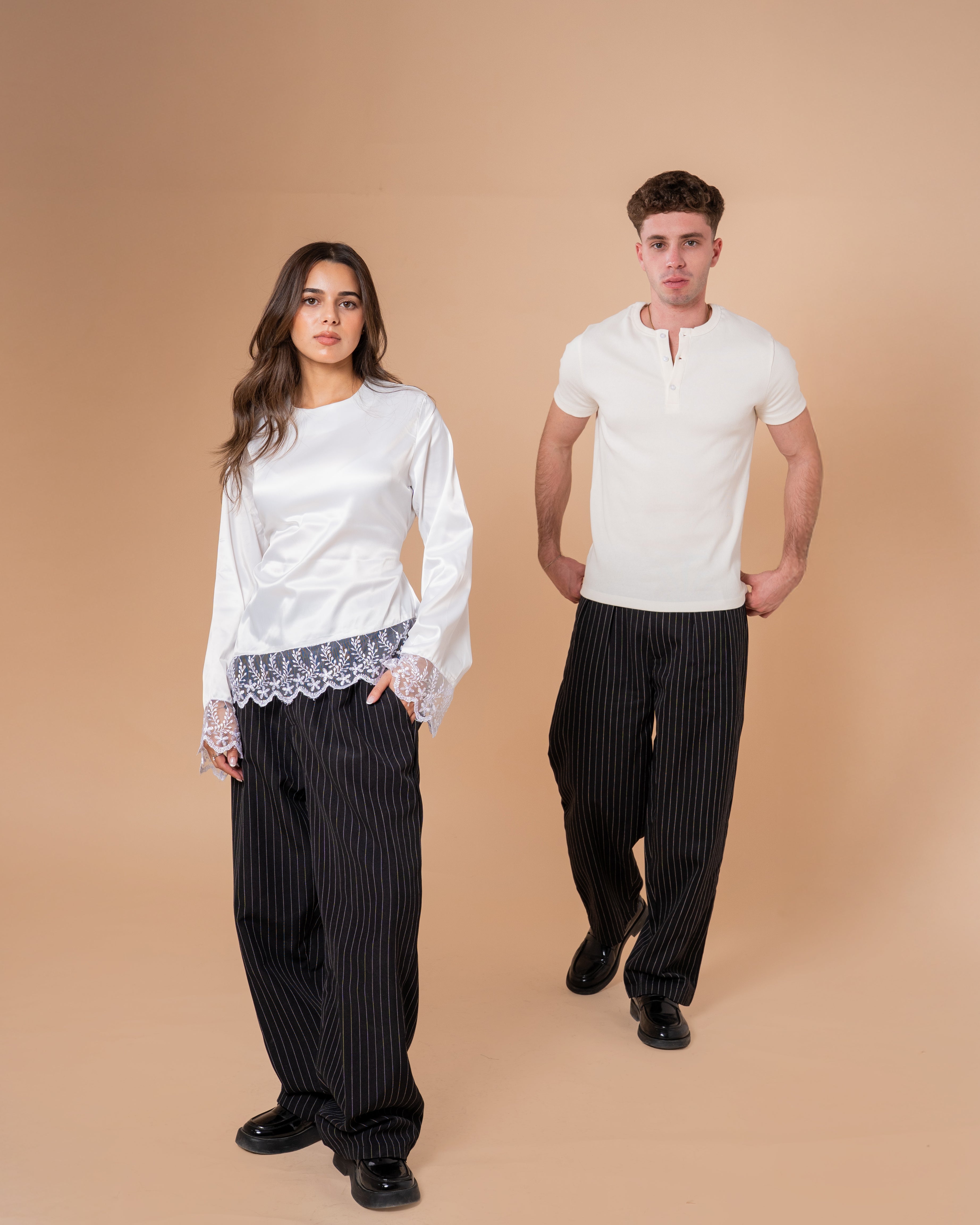 BLACK STRIPPED PANTS
