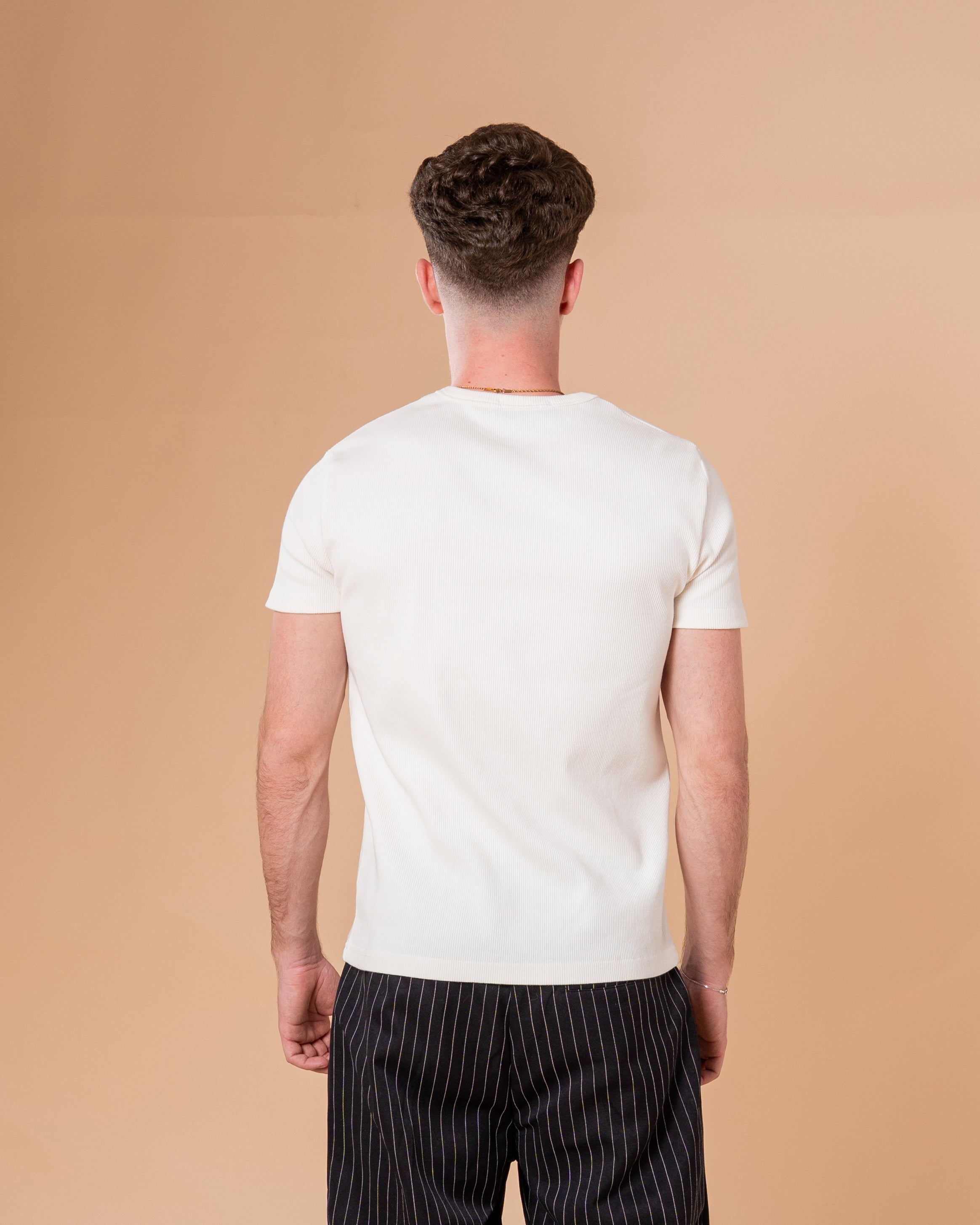 WHITE HENLEY T-SHIRT