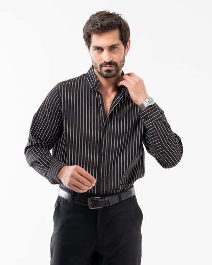 CLASSIC BLACK STRIPED SHIRT